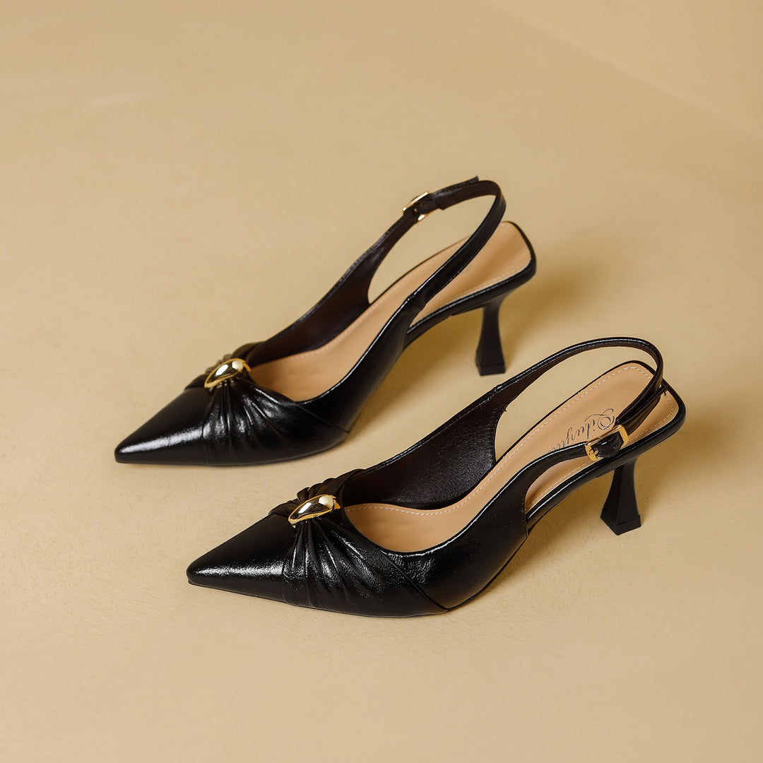 Damen elegante Slingback-Pumps mit modischem Schmuckelement EB