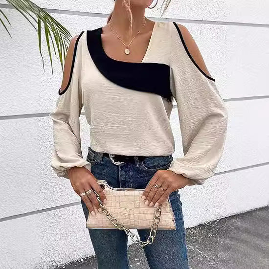 Damen Designer-Top mit Cut-Out-Ärmeln EB