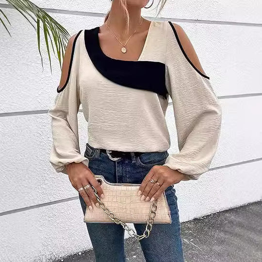 Damen Designer-Top mit Cut-Out-Ärmeln EB