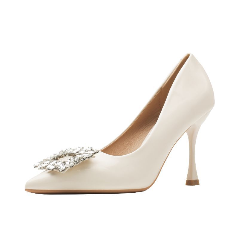 Damen elegante High Heel Pumps mit glitzernder Schmuckapplikation EB