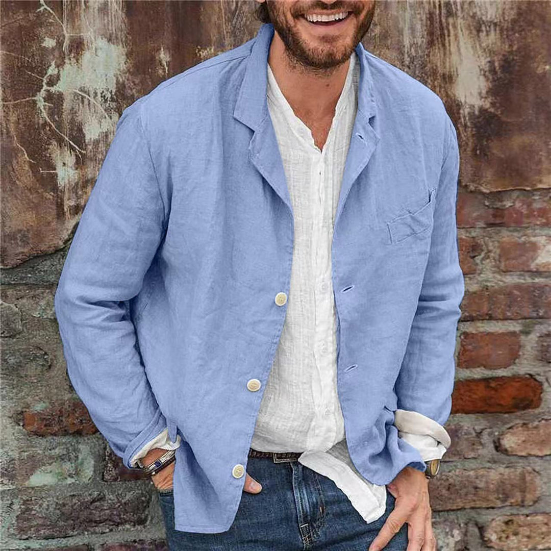 Herren Leichte und luftige Leinenjacke mit klassischem Schnitt EB