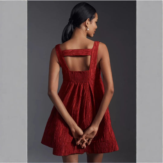 Damen Sommerkleid mit quadratischem Ausschnitt und voluminösem Schnitt EB