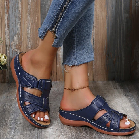 Damen ergonomische Freizeitsandalen mit verstellbarem Riemen und atmungsaktiver Obermaterialstruktur EB