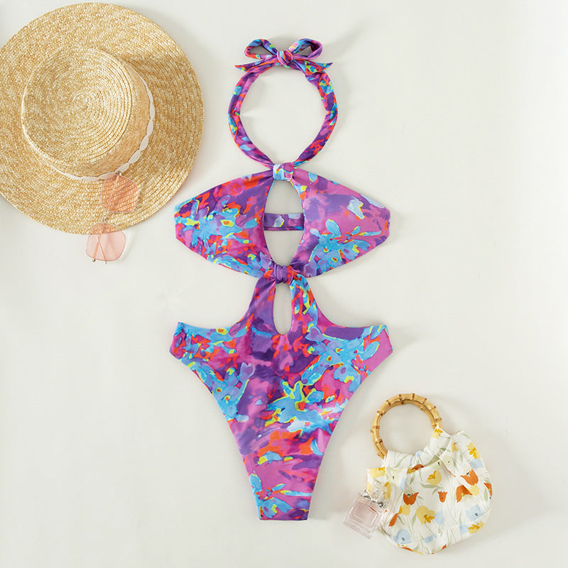 Damen Cut-Out Badeanzug mit trendigem Wickeldesign EB