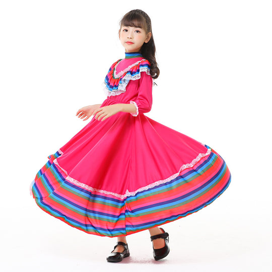 Mädchen Trachtenkleid mit buntem Saum EB
