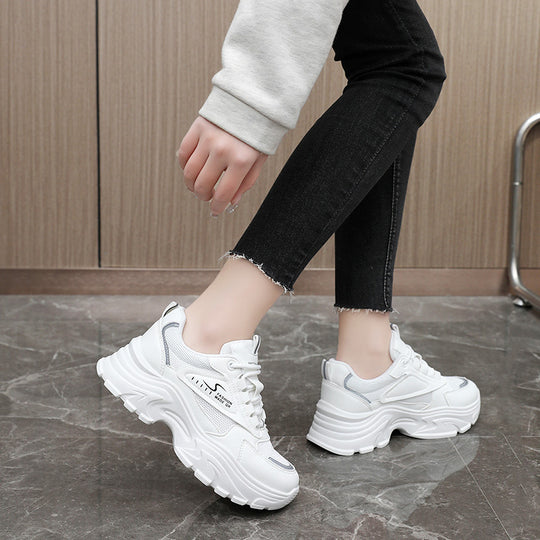 Damen modische Chunky Sneakers mit trendigem Design und stoßdämpfender Sohle EB