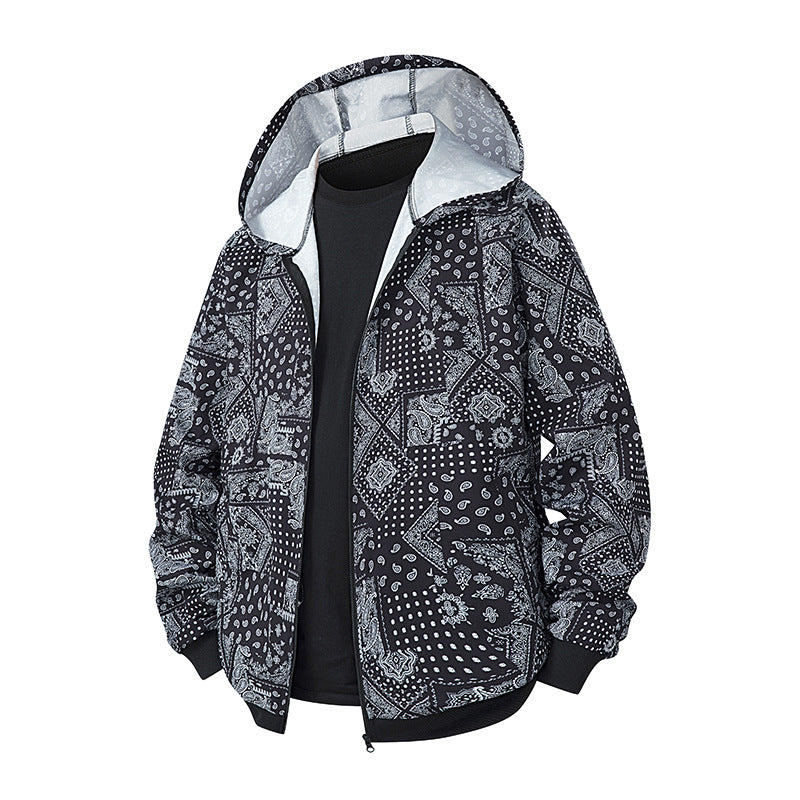 Damen leichte Windbreaker-Jacke mit farbenfrohem Muster und atmungsaktiven Eigenschaften EB