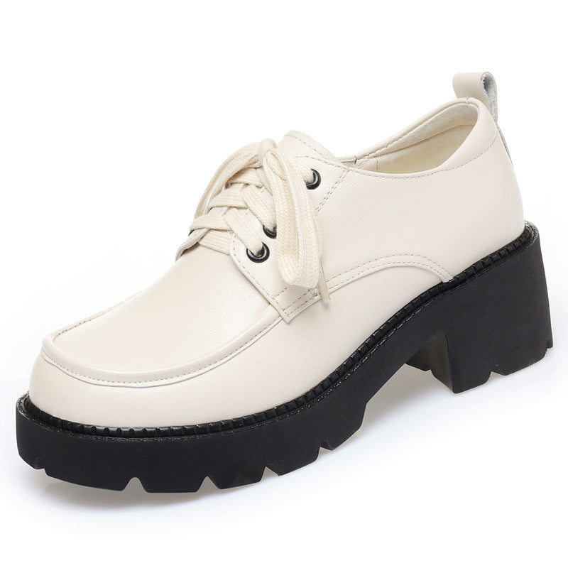 Damen Hochhackige Schnürschuhe mit robustem Blockabsatz und atmungsaktiver Sohle EB