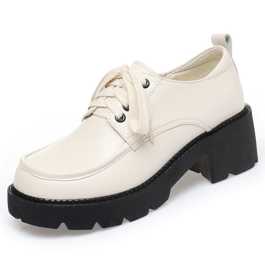 Damen Hochhackige Schnürschuhe mit robustem Blockabsatz und atmungsaktiver Sohle EB