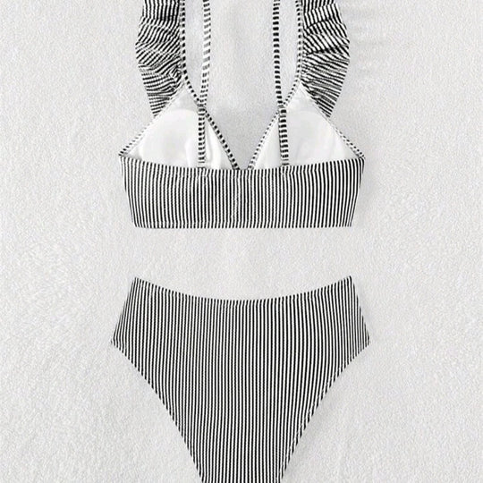 Damen Zweiteiliges Badeoutfit mit Rüschen EB