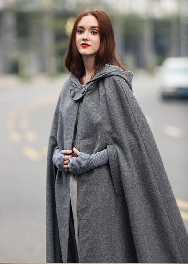 Damen elegante Kapuzenumhangjacke EB