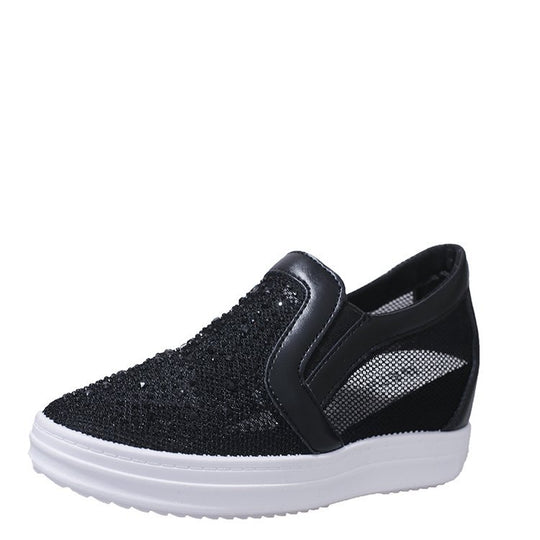 Damen Sneaker mit funkelnden Strassdetails und atmungsaktivem Obermaterial EB