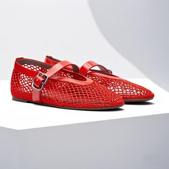 Damen Glitzernde Ballerinas mit dekorativem Riemen EB