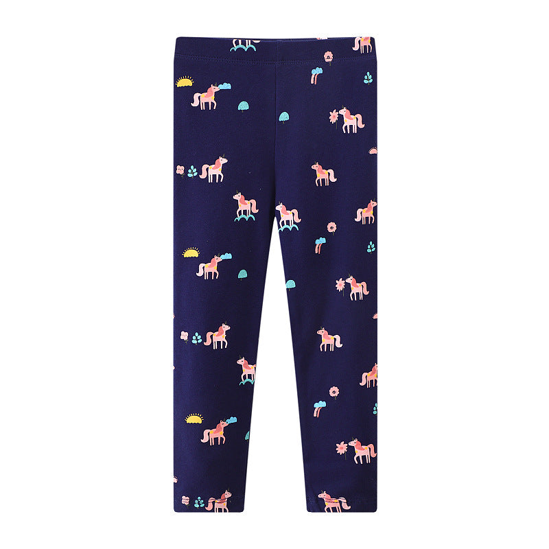 Mädchen Leggings mit buntem Einhorn-Design EB