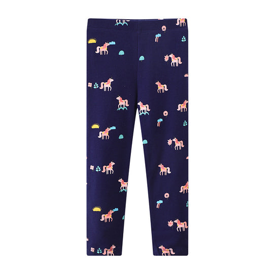 Mädchen Leggings mit buntem Einhorn-Design EB