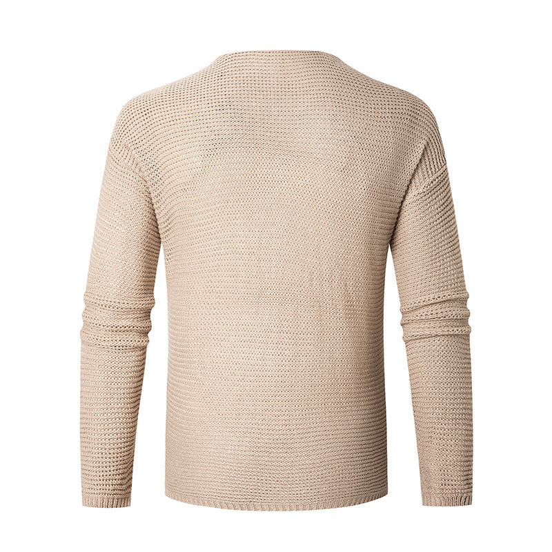 Herren modisches V-Ausschnitt-Strickpullover aus atmungsaktivem Material EB