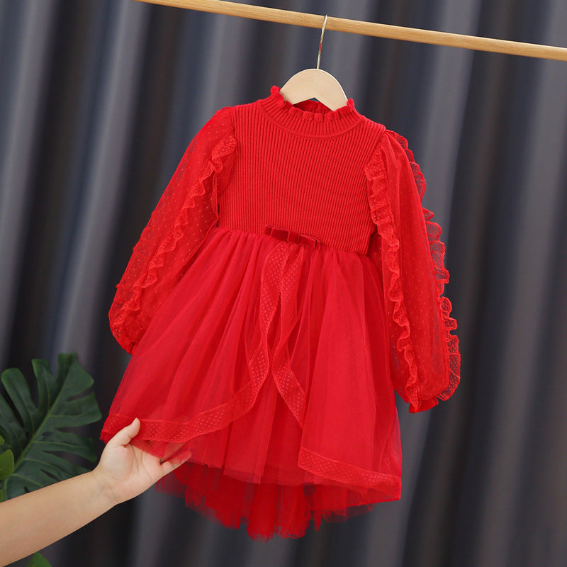 Mädchen Festliches Kleid mit Rüschendetails EB