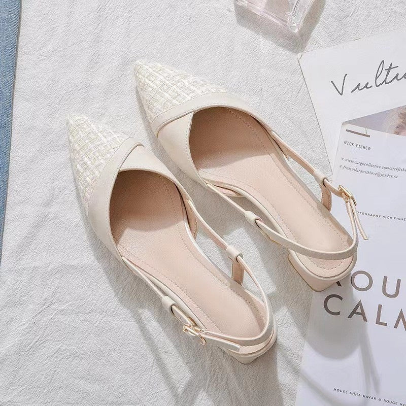 Damen Slingback Sandaletten mit elegantem Design und verziertem Absatz EB