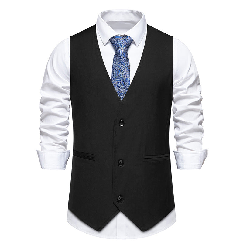 Herren elegante Anzugweste mit modernem Schnitt und praktischen Taschen EB