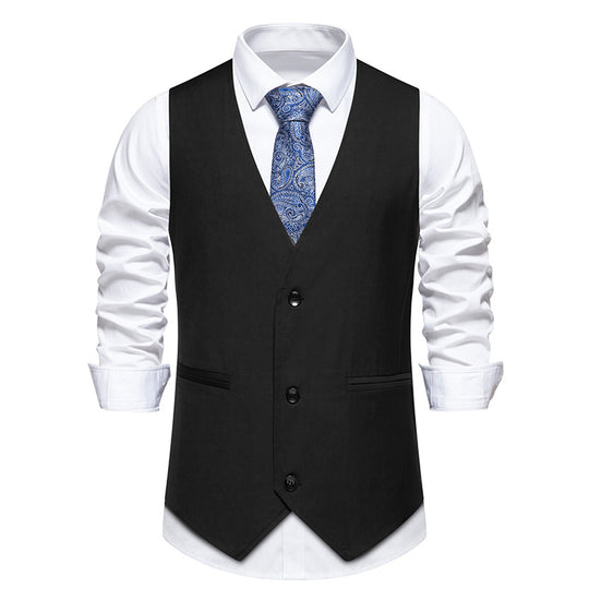 Herren elegante Anzugweste mit modernem Schnitt und praktischen Taschen EB