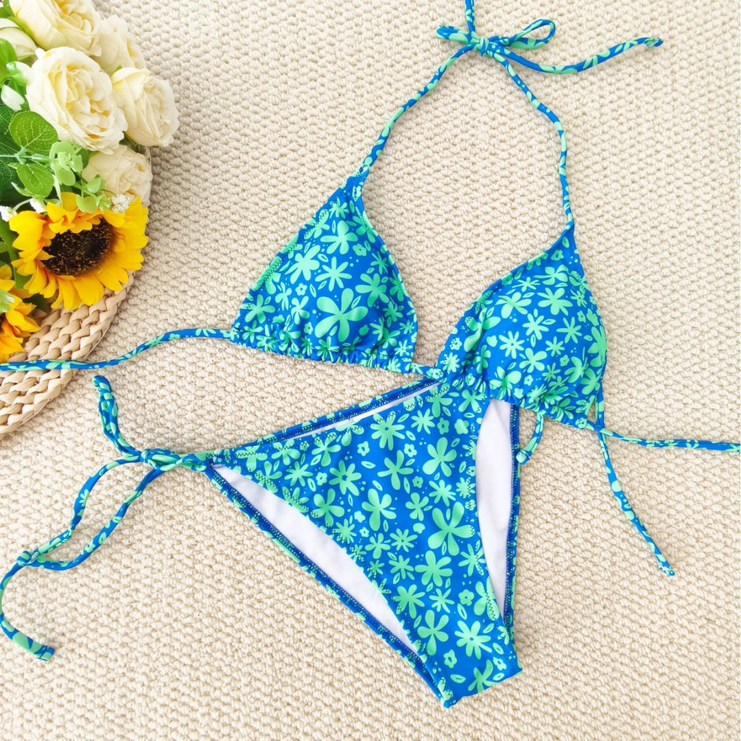 Damen Triangel-Bikini mit floralem Design EB