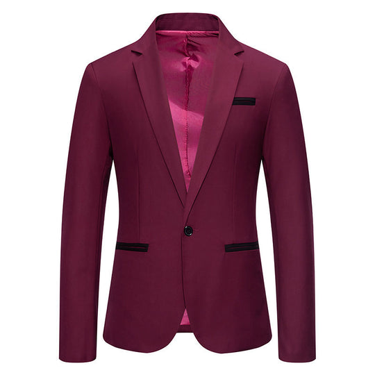 Herren Eleganter Blazer mit kontrastierenden Details EB