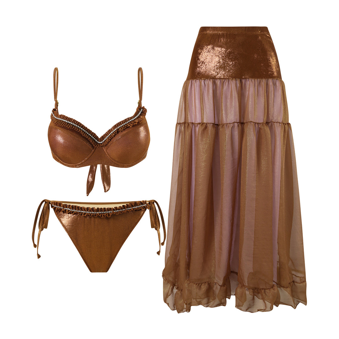 Damen Bikiniset mit fließendem Rock EB