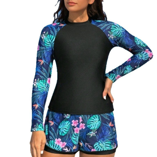 Damen Sportliches Langarm-Tauchshirt mit Shorts EB