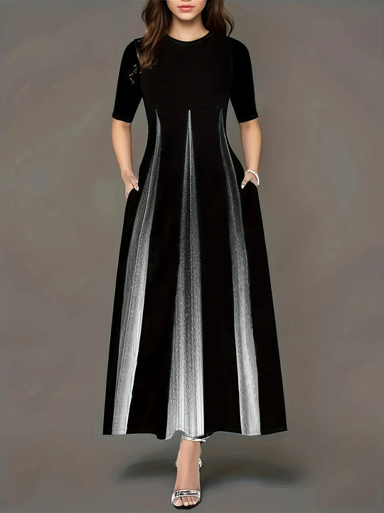 Damen Maxikleid mit eleganten Falten und praktischen Taschen EB