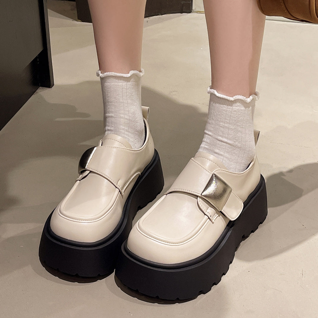 Damen Plateau-Schuhe mit modischem Riemen und eleganter Schnalle EB