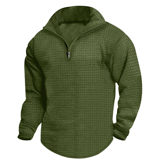 Herren Wärmeisolierter Pullover mit halbhohem Kragen und strukturierter Oberfläche EB