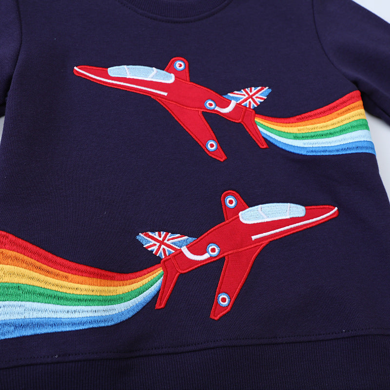 Jungen Sweatshirt mit aufregendem Flugzeug-Design EB