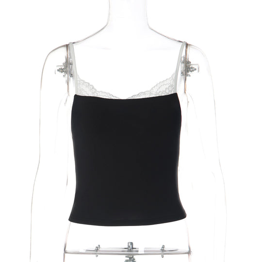 Damen Spitzen-Trägershirt mit elegantem Unterhemd-Design EB