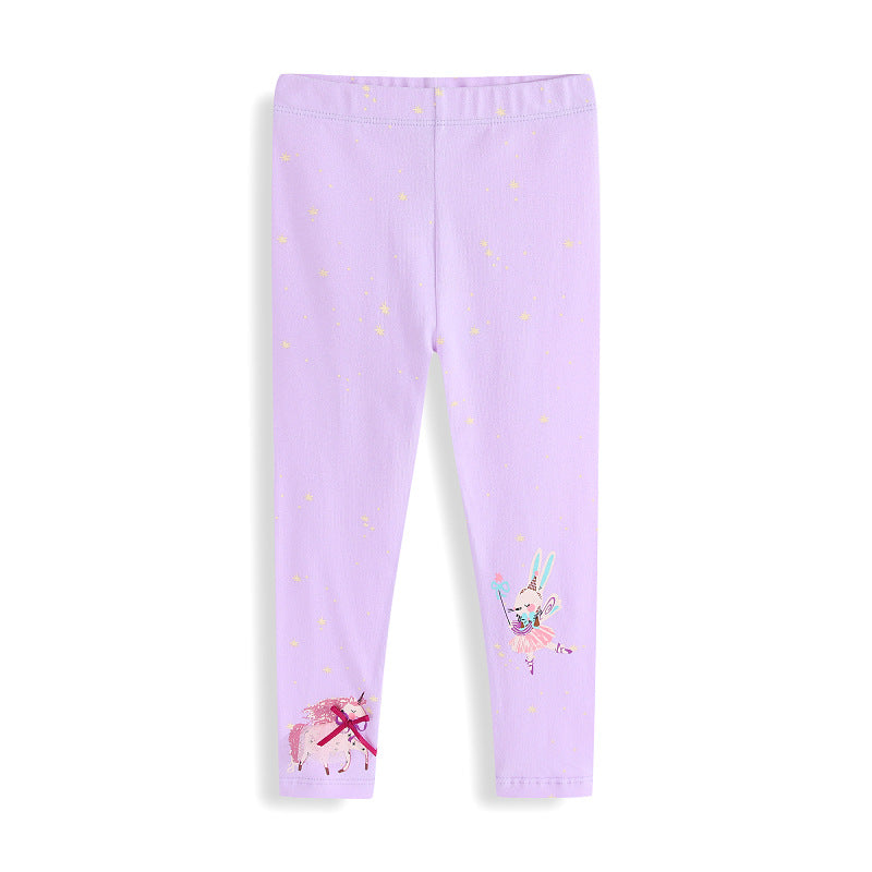 Mädchen Leggings mit verspieltem Einhorn- und Hasenmuster EB