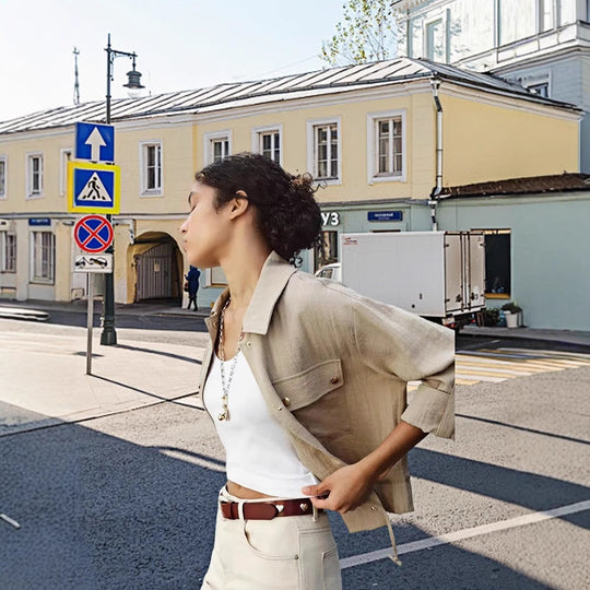 Damen lockere Utility-Jacke mit Taschen EB