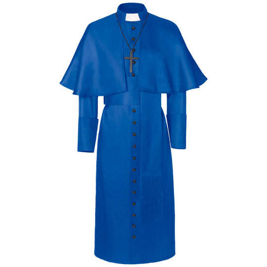 Damen nan eleganter Maxicape-Mantel mit gestuften Schultercapes und Stehkragen Eb