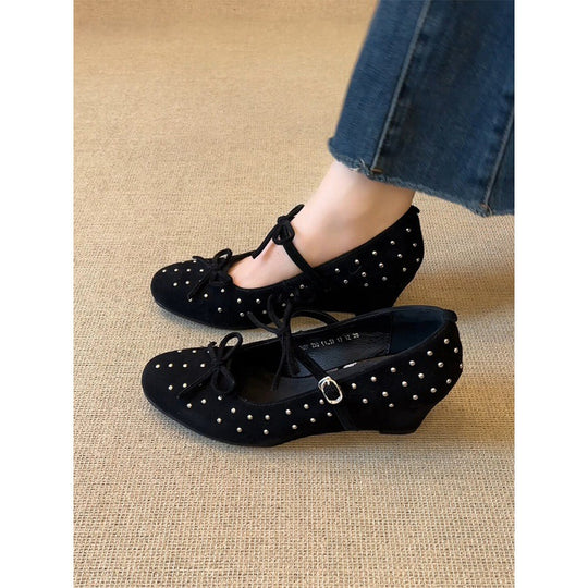 Damen Elegante Ballerinas mit funkelnden Nieten und bequemer Sohle EB