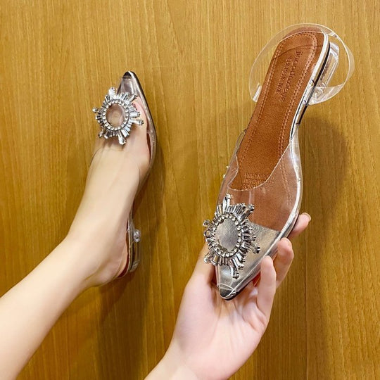 Damen Gediegene Sandalen mit Zierstein EB