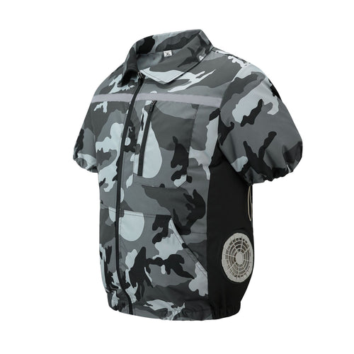 Unisex nan leichte kurzarm Kühljacke mit integrierten Lüftern und Akku R&B