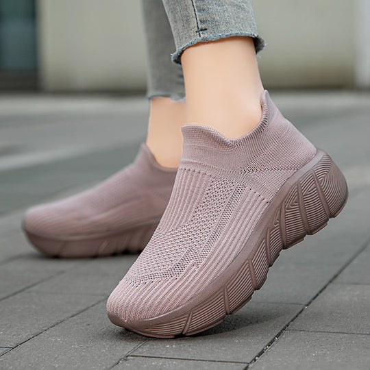 Damen Bequeme Sneaker mit elastischem Strickoberteil EB