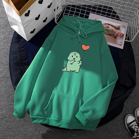 Damen nan Kapuzenpullover im Relaxed-Fit mit botanischer Frucht-Illustration und Kängurutasche EB