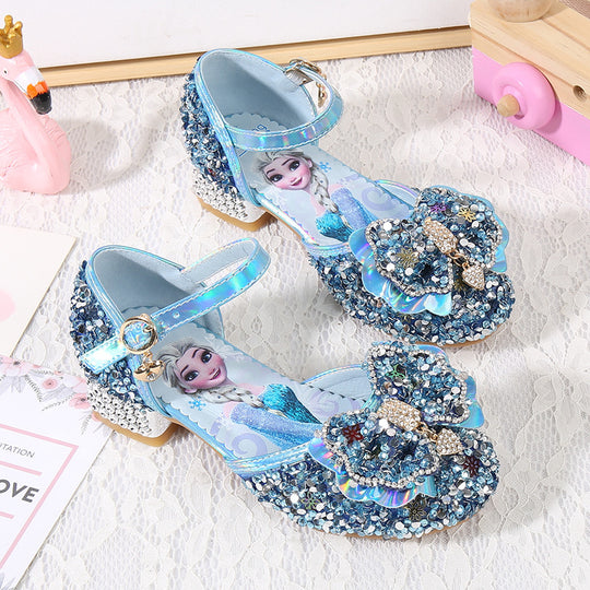 Mädchen Glitzernde Ballerinas mit Blumen- und Strassverzierung EB