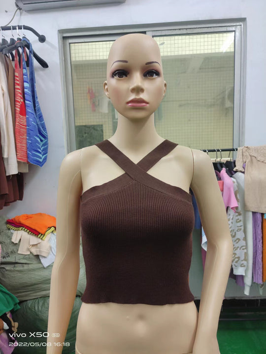 Damen Crop-Top mit schickem Kreuz-Trägerdesign EB