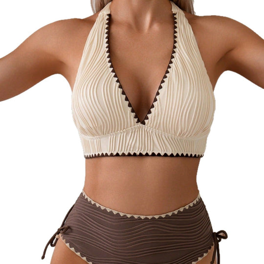 Damen Hochtailliertes Bikini-Set mit Rüschendetails EB