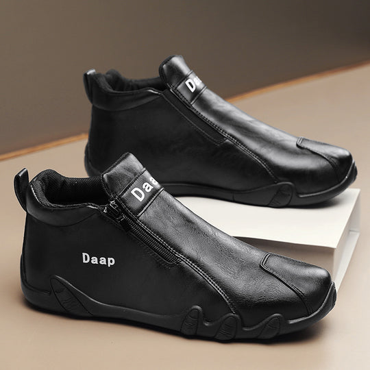 Herren modische Schnürstiefel mit praktischem Reißverschluss und rutschfester Sohle EB