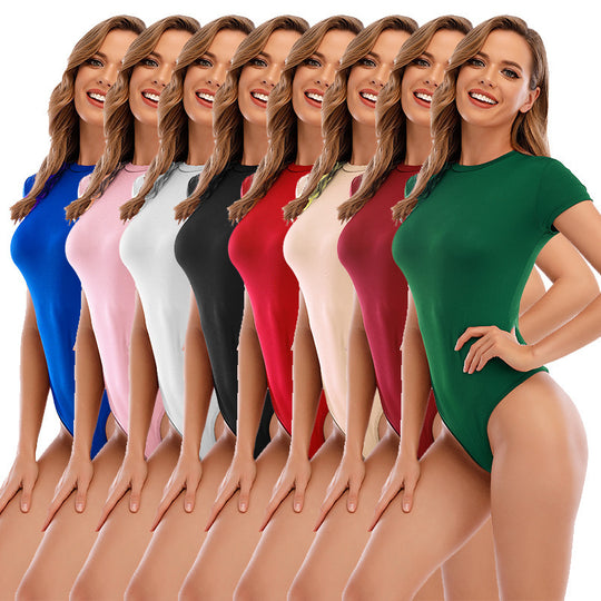 Damen Body mit kurzen Ärmeln und hochwertigem Stretchmaterial EB