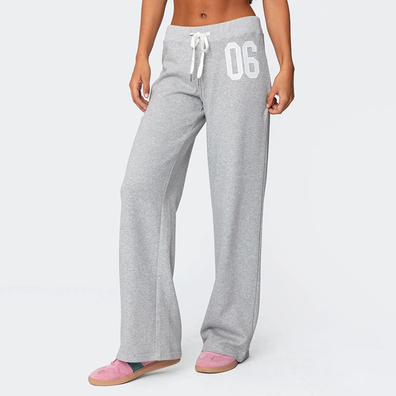 Damen lässige Sweatpants mit elastischem Bund und seitlichen Taschen EB