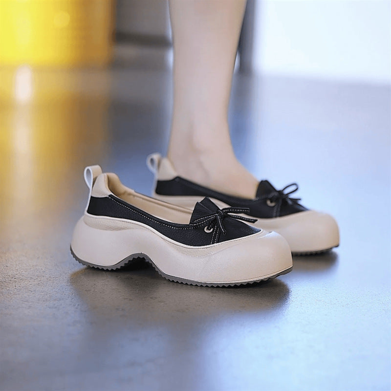 Damen Sleek Casual Slipper mit ausgeprägter Plateau-Sohle und modischem Bindegarn EB