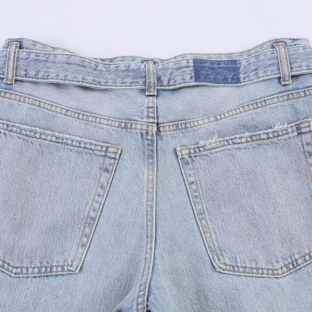 Damen weite Jeans im modernen Schnitt mit hohen Seitenöffnungen EB
