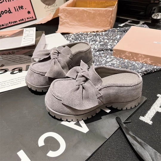 Damen Clogs mit dekorativem Schleifendesign und rutschfester Sohle EB
